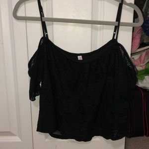 Black open shoulder blouse